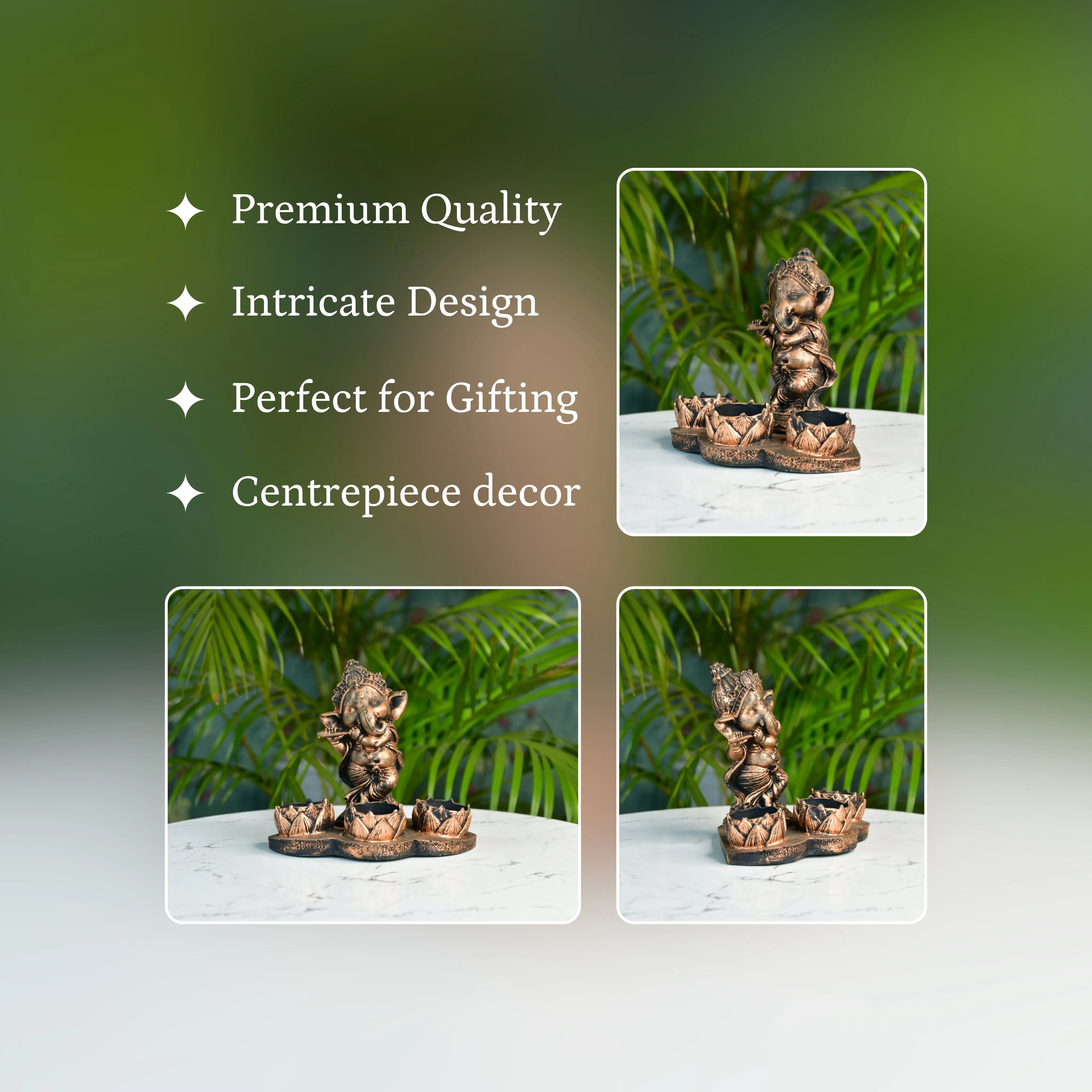 Ganesh Resin Candle Holder by Mayii - Artisan Home Decor & Showpiece