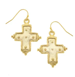 Gold Cross Earrings