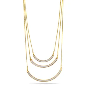 GOLD GLITTERING LAYERED  NECKLACES AND EARRING SET #SQ4946NE (RA7)