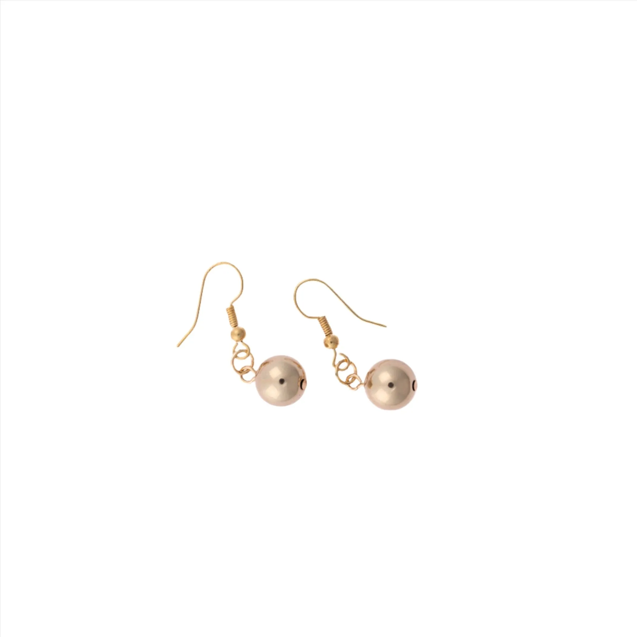 Gold Plated Dangling Sphere Earrings