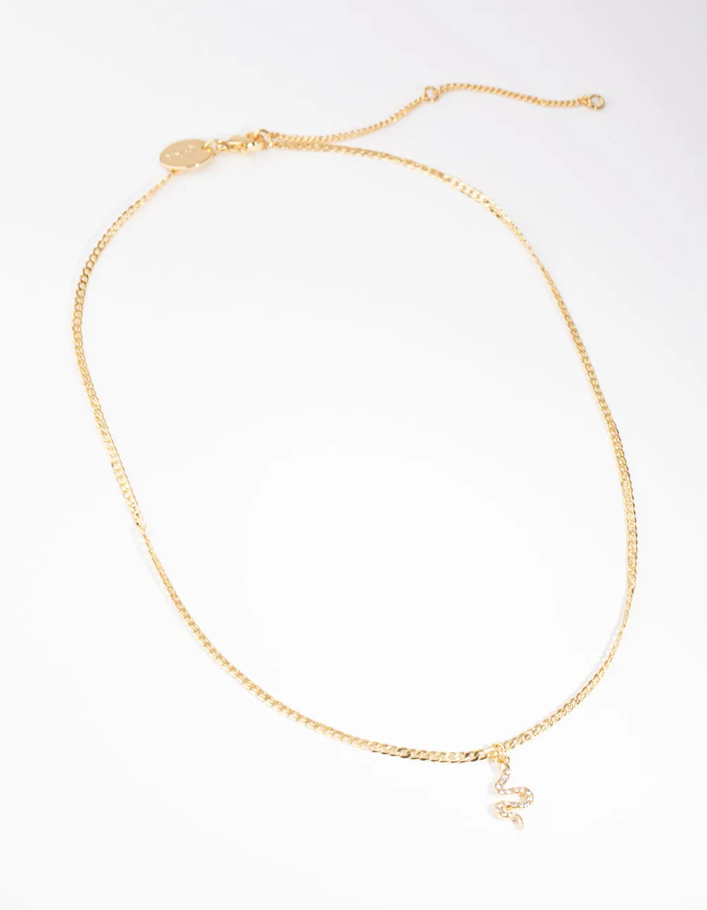 Gold Plated Diamante Snake Necklace
