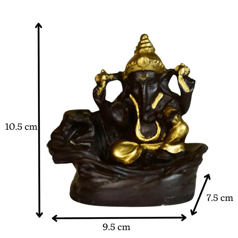 Golden Ganesh Smoke Fountain Tabletop Decor
