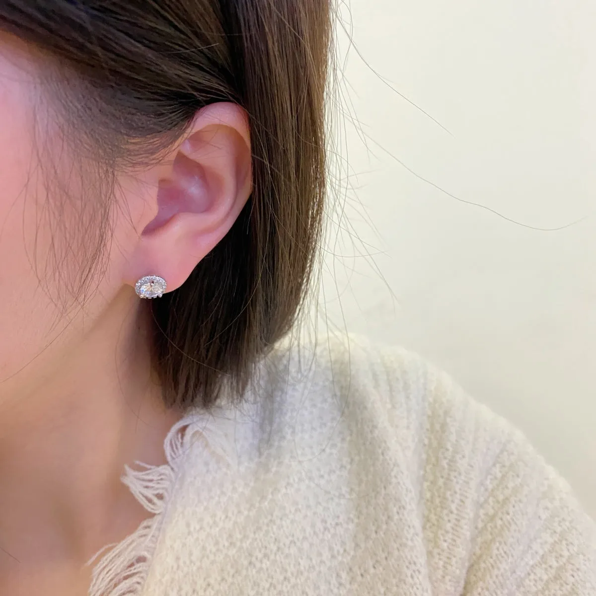 [Goodv]Classic Princess Round Shape Earrings