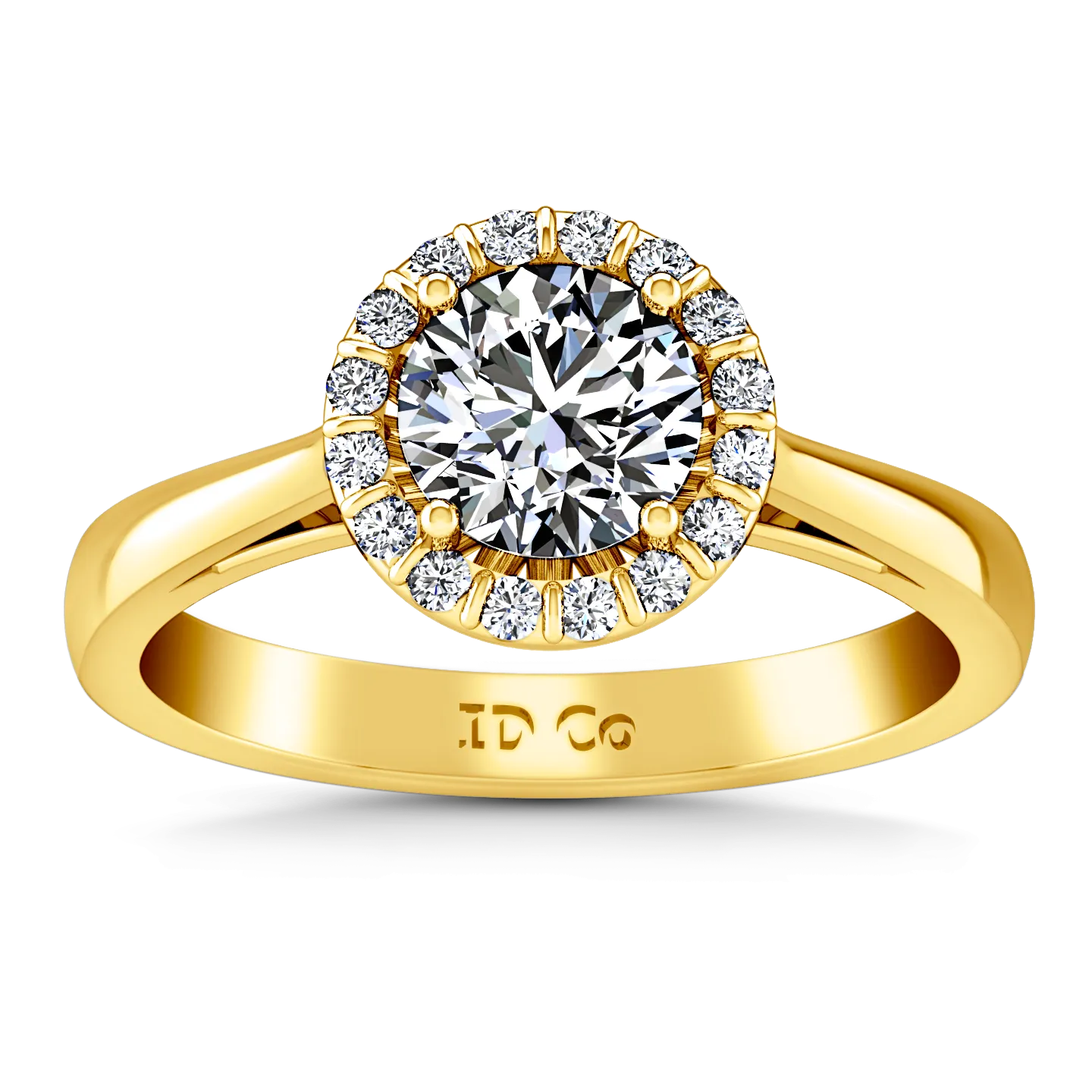 Halo Engagement Ring Soleil 14K Yellow Gold