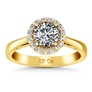 Halo Engagement Ring Soleil 14K Yellow Gold