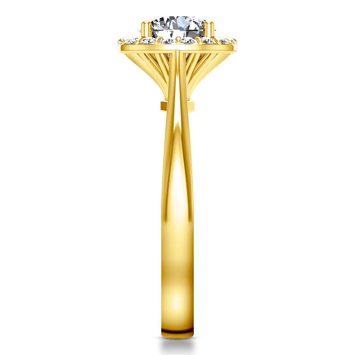 Halo Engagement Ring Soleil 14K Yellow Gold