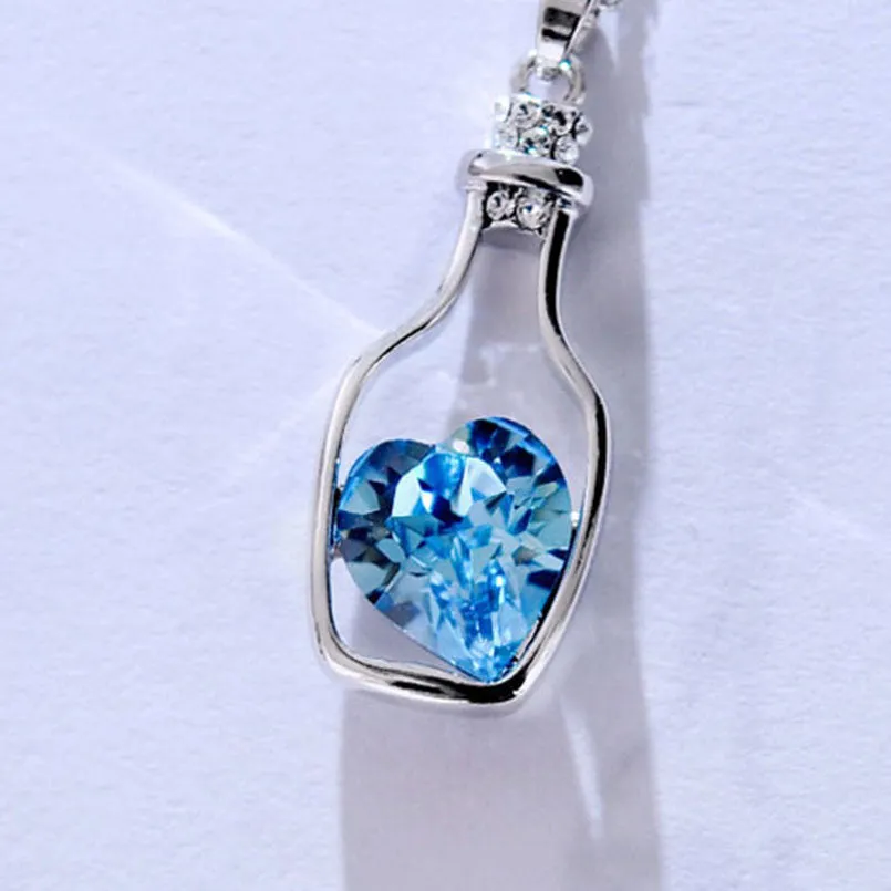 Heart Crystal Pendant  Necklace
