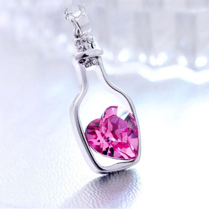 Heart Crystal Pendant  Necklace