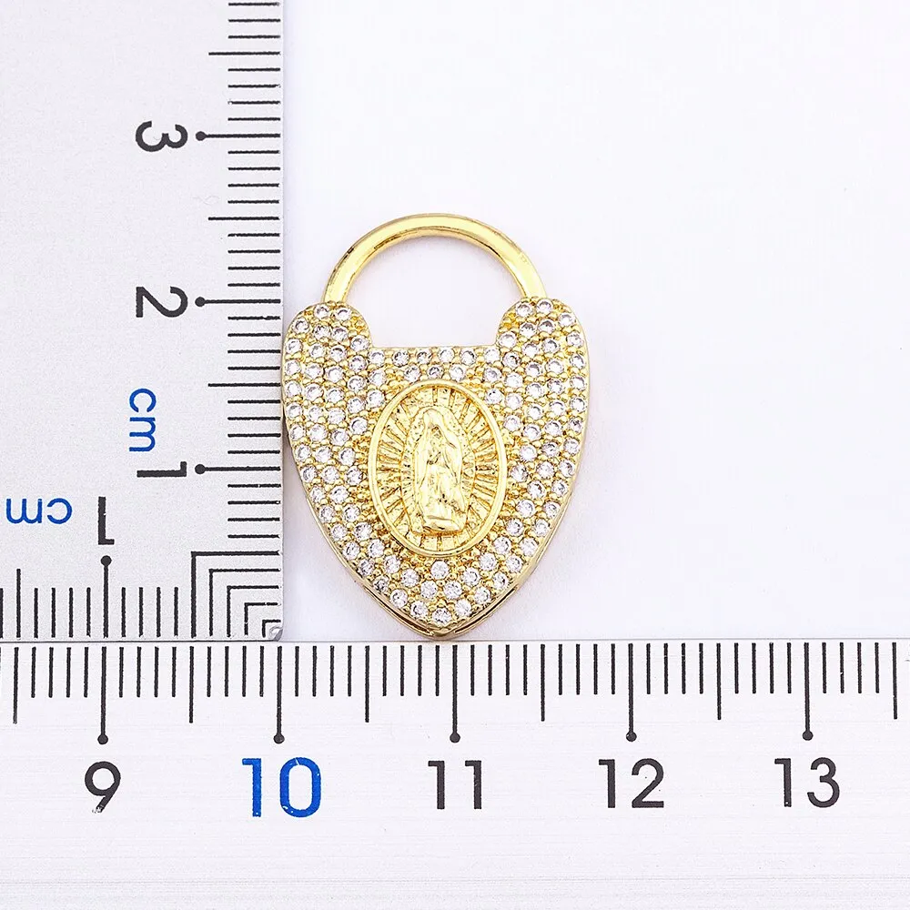 High Quality Virgin Mary Glittering Crystal Pendant Necklace