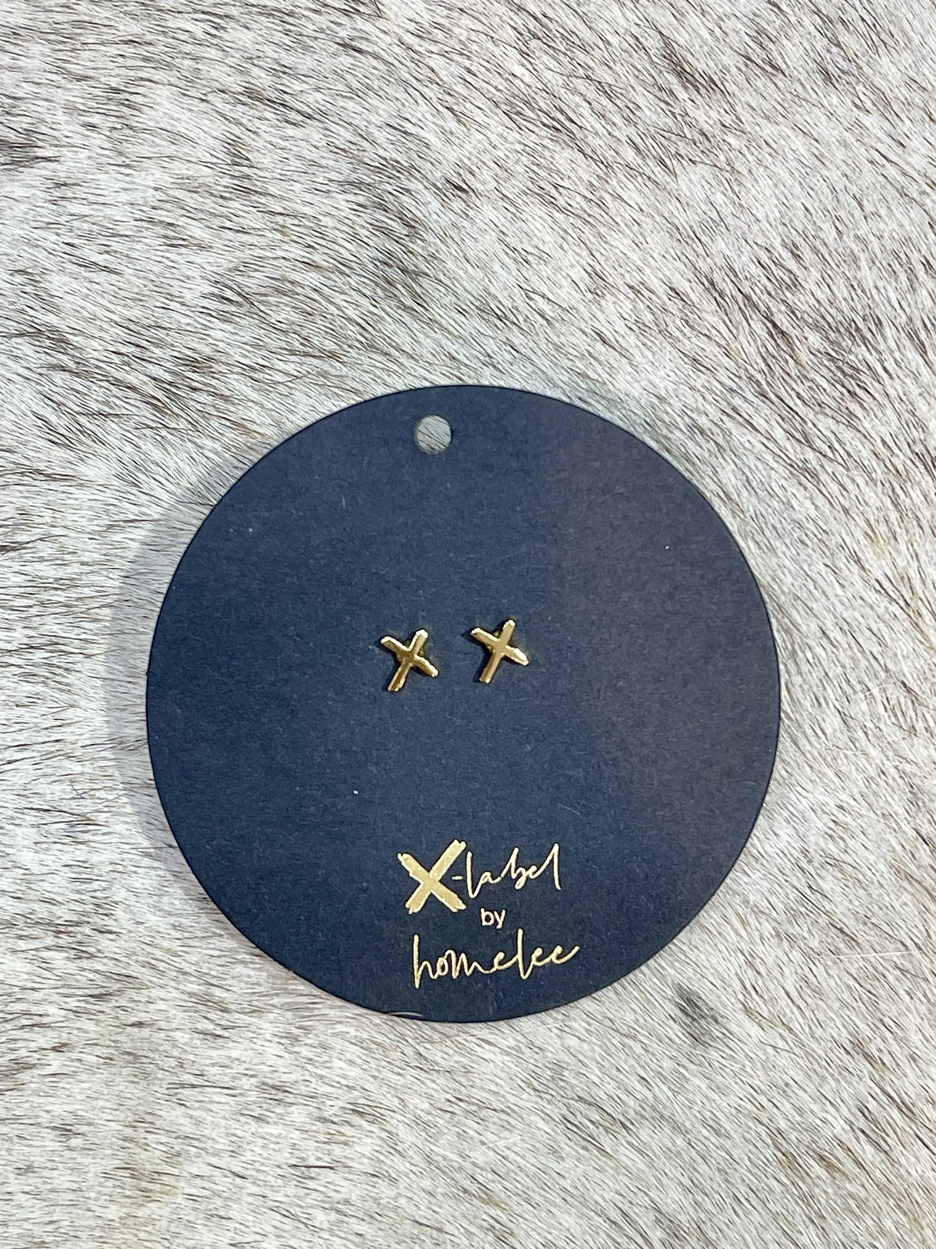 Home Lee Mini X Studs - Gold