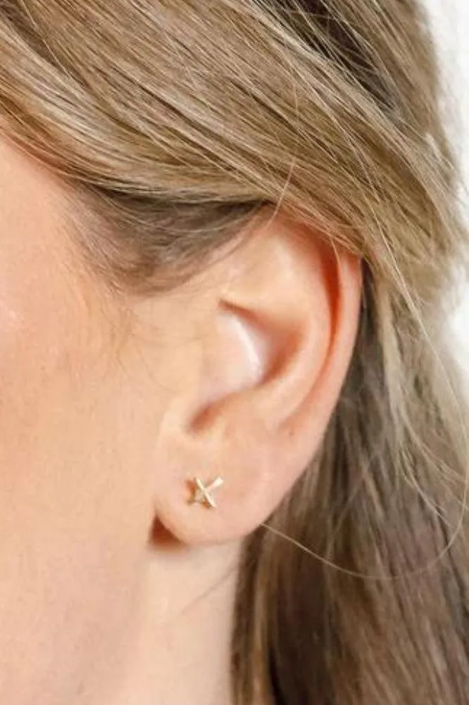 Home Lee Mini X Studs - Gold