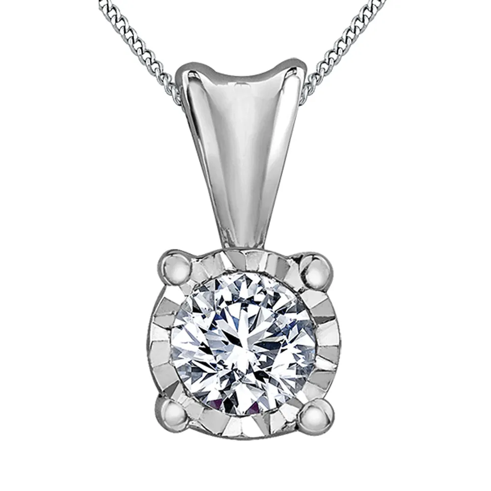 Illusion Set Diamond Solitaire Pendant
