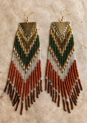 Isabel Terracotta Seed Bead Earrings