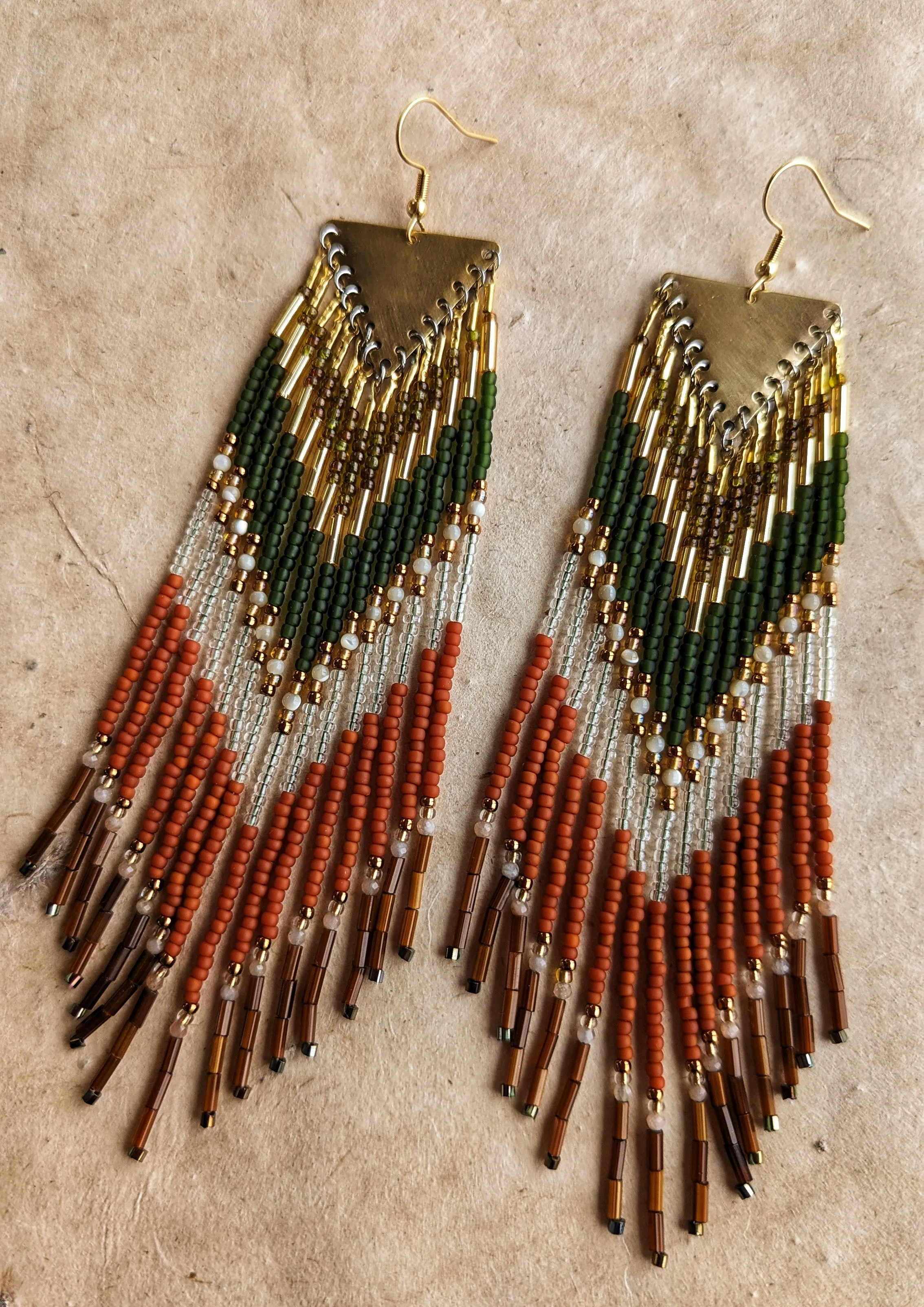 Isabel Terracotta Seed Bead Earrings