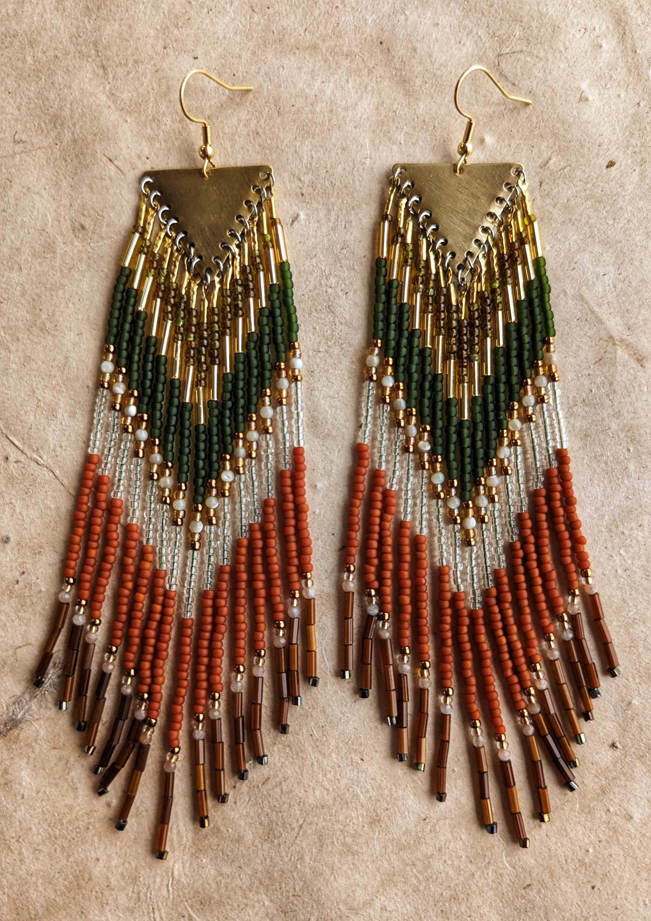 Isabel Terracotta Seed Bead Earrings