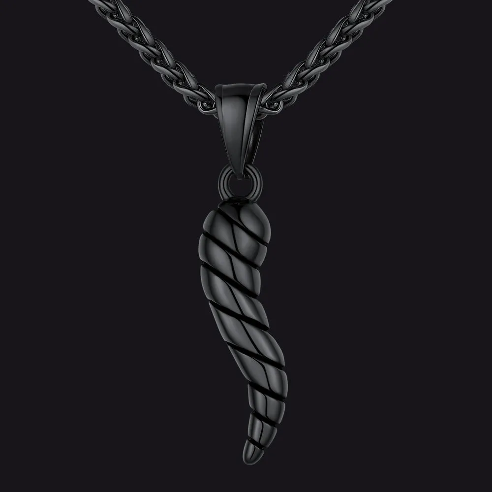 Italian Horn Necklace Cornicello Pendant for Men Women