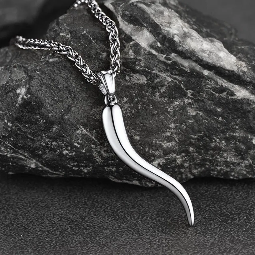 Italian Horn Necklace Cornicello Pendant for Men Women