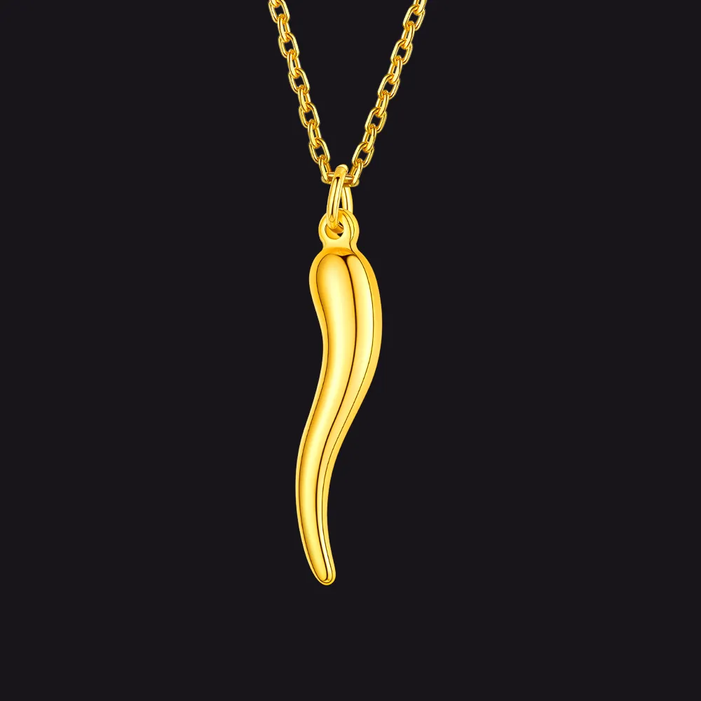 Italian Horn Necklace Cornicello Pendant for Men Women