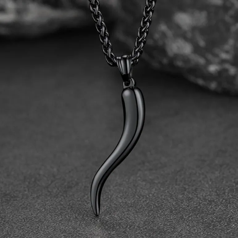 Italian Horn Necklace Cornicello Pendant for Men Women