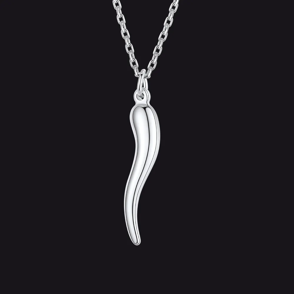 Italian Horn Necklace Cornicello Pendant for Men Women