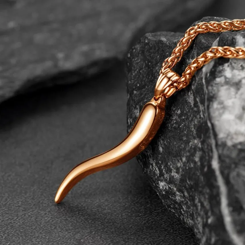 Italian Horn Necklace Cornicello Pendant for Men Women