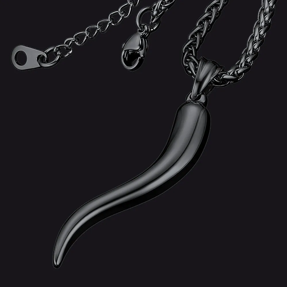 Italian Horn Necklace Cornicello Pendant for Men Women