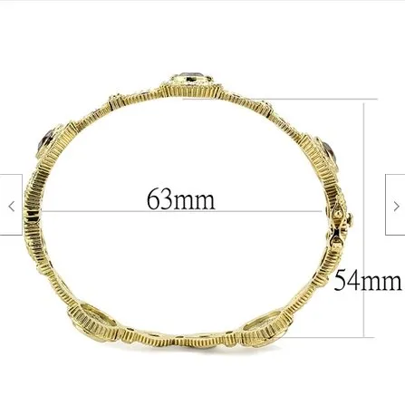 Jewellery Kingdom Ladies Light Amethyst Cz Purple Elegant Sparkling Bangle (Gold)