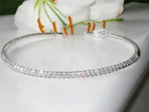 Jewellery Kingdom Ladies Tennis Choker Simulated Diamonds Flat 16 Inch Necklace