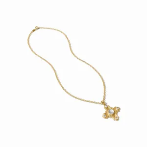 Julie Vos Malta Theodora Pendant Necklace, Iridescent Clear Crystal