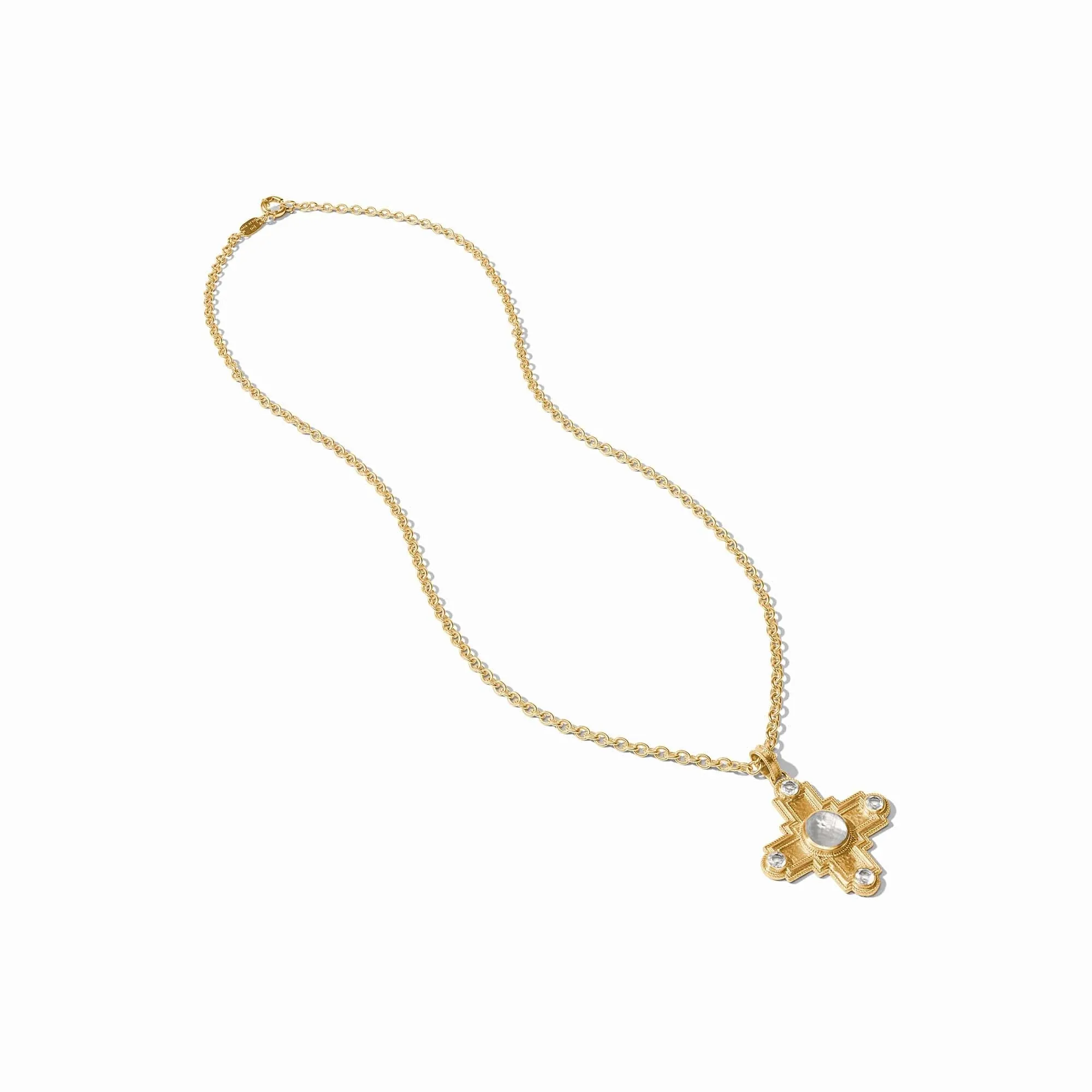 Julie Vos Malta Theodora Pendant Necklace, Iridescent Clear Crystal