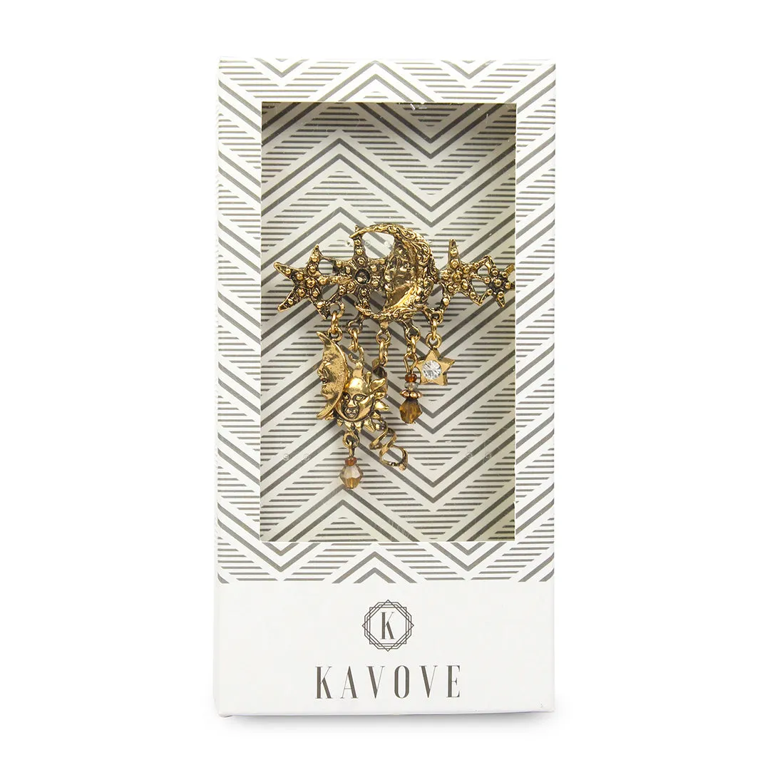 Kavove Moonlight Melody Golden Colour Brooch