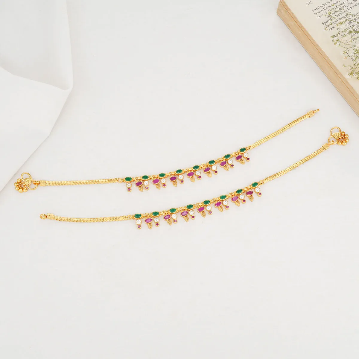 Keerthu Gold Platted Anklet