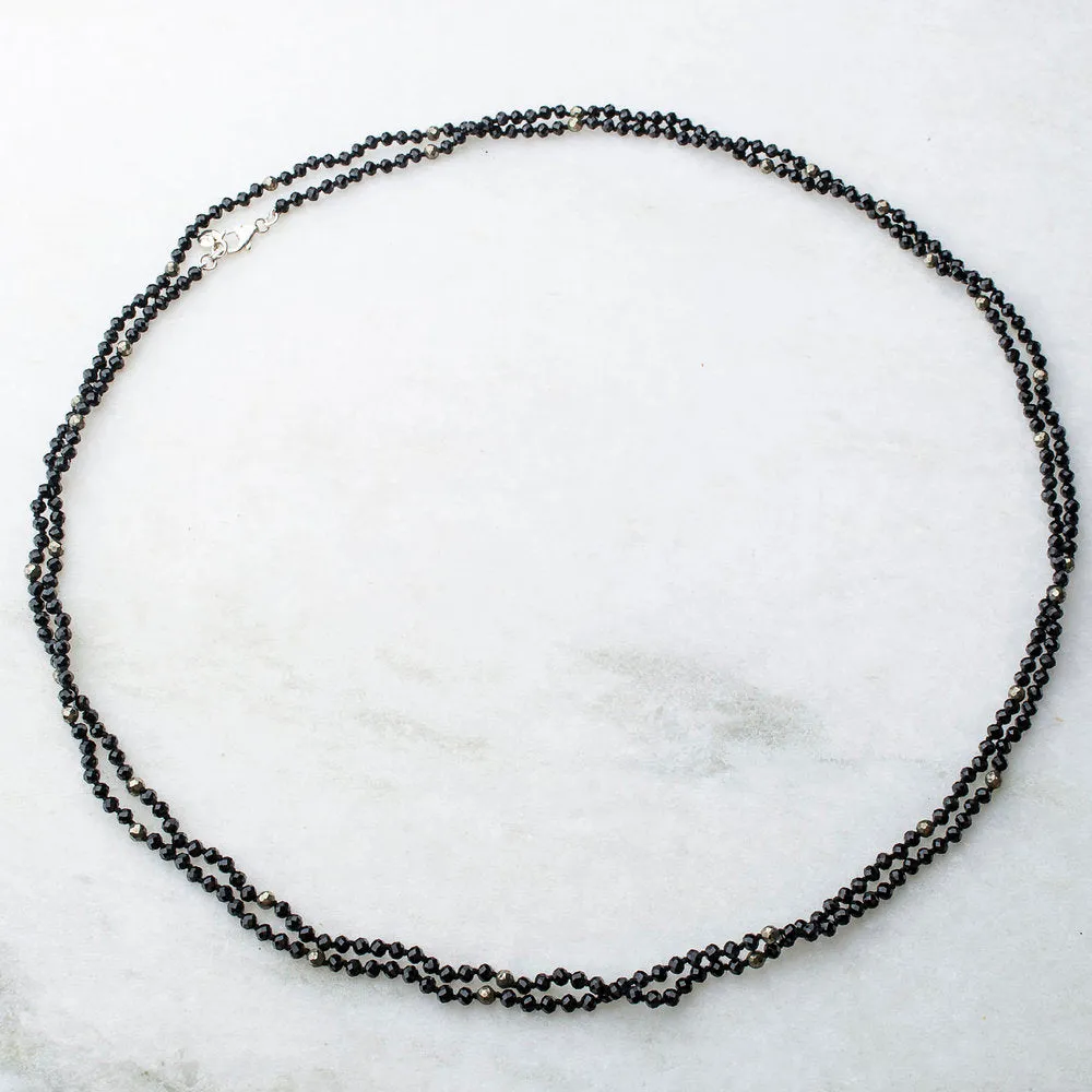 Kimberly, Black Spinel layering necklace