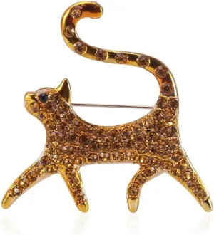 Kitten Brooch Pins for Women, Gold Cat Brooch Pin, Cute Kitten Animal Brooch Lapel Pin, Bohemian Kitten Cat Brooches Pins for Women Hat Bag Suit Dress Accessories Jewelry