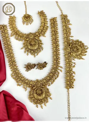 Latest Gold Plated Grand Semi Bridal Jewellery Set JH2450