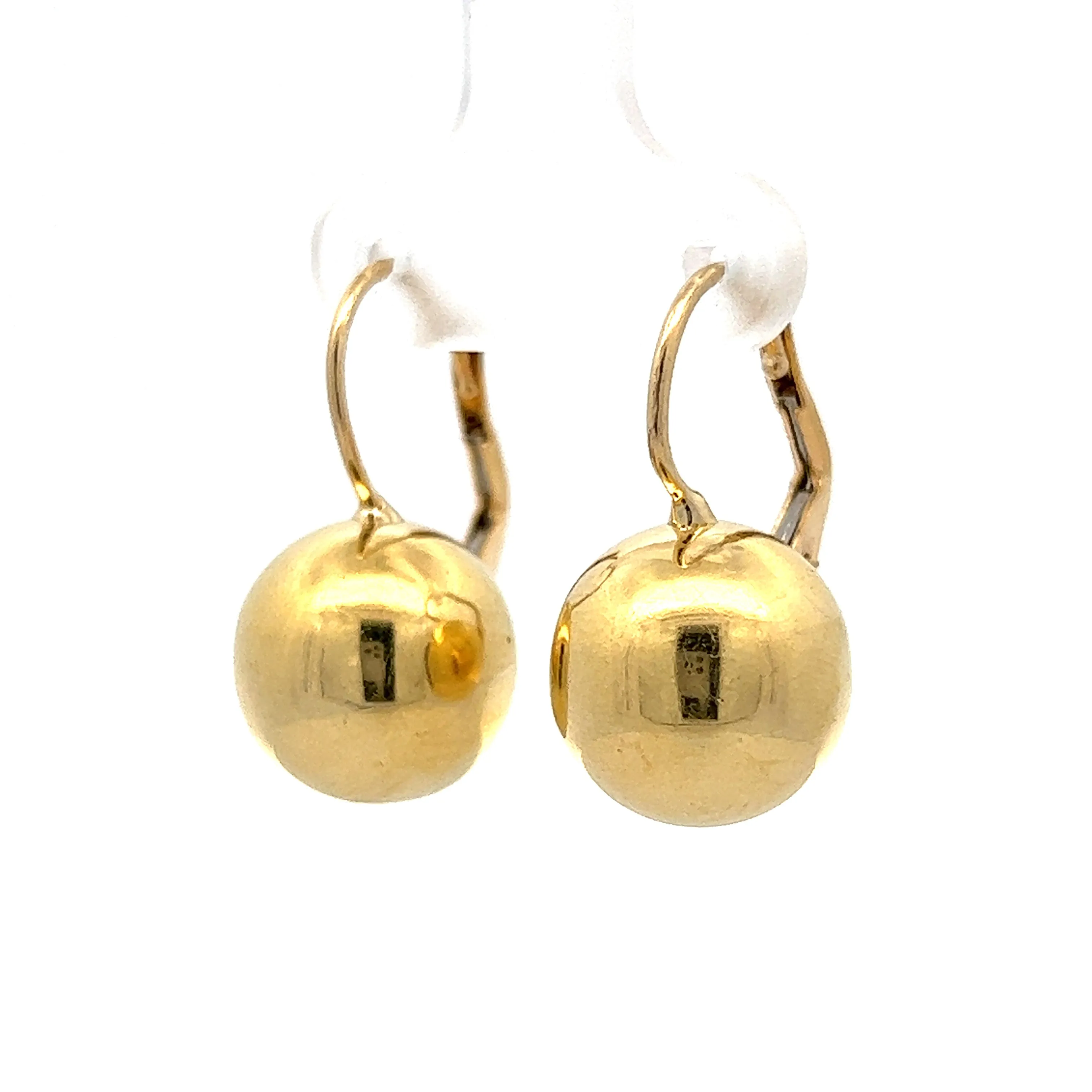 Lightweight Ball Drop Earrings in 18k Yellow Gold