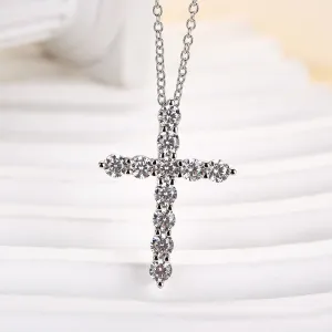 Louily Sterling Silver Fashion Cross pendant Necklace