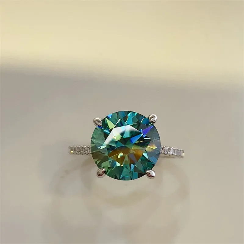 LOVCIA Jewelry 5 Carat Moissanite and Zircon 925 Sterling Silver Engagement Ring for Women