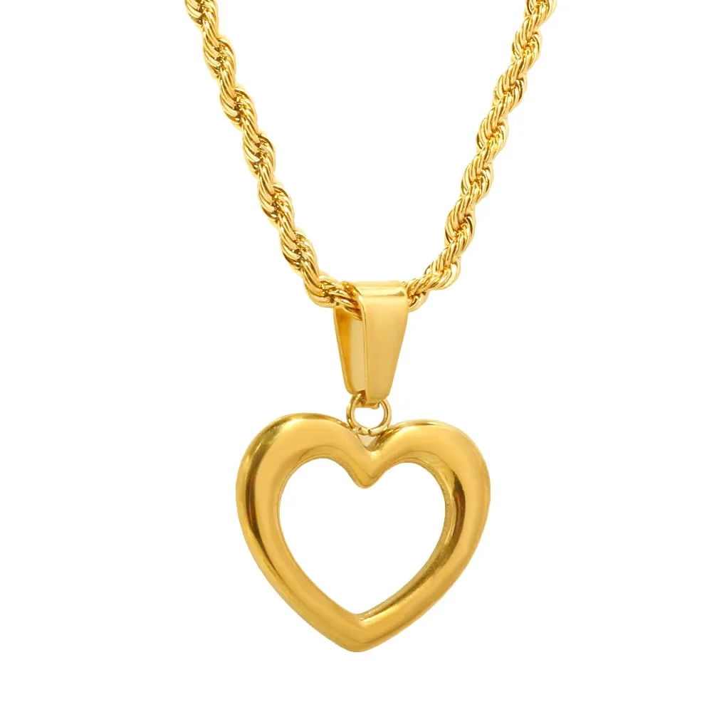 Love Hollow Pendant Classic Romantic Necklace Earrings
