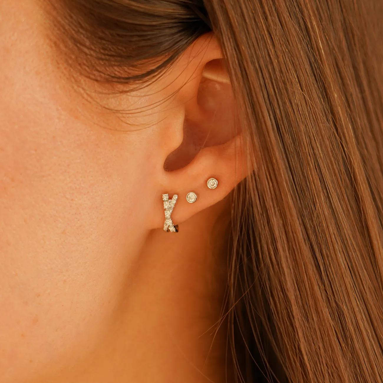 Lulu Jack Bezel Diamond Studs