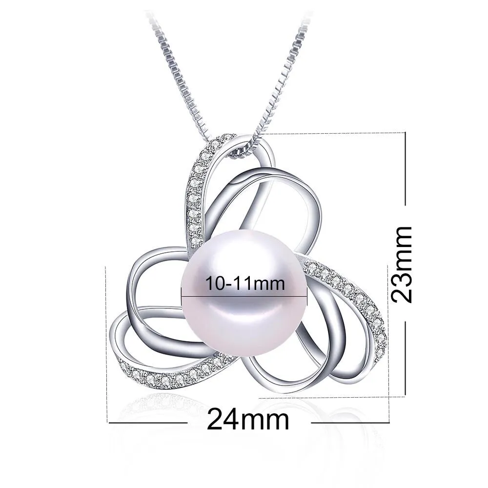Luxury Zircon Natural Freshwater Pearl Pendants For Women