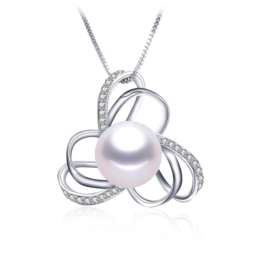 Luxury Zircon Natural Freshwater Pearl Pendants For Women