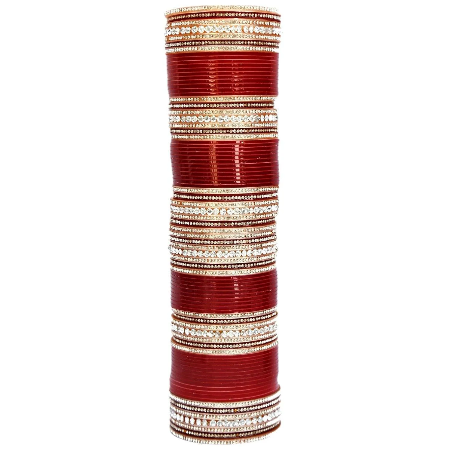 Maroon Bridal Bangle Set, Sikh Chura, Punjabi Bridal Chura Set