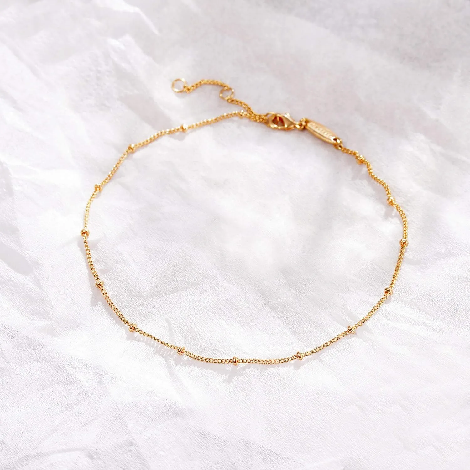 MEVECCO Anklet for Women Gold Chain 14K Gold Plated Dainty Boho Beach Summer Simple Foot Jewelry Ankle Bracelet