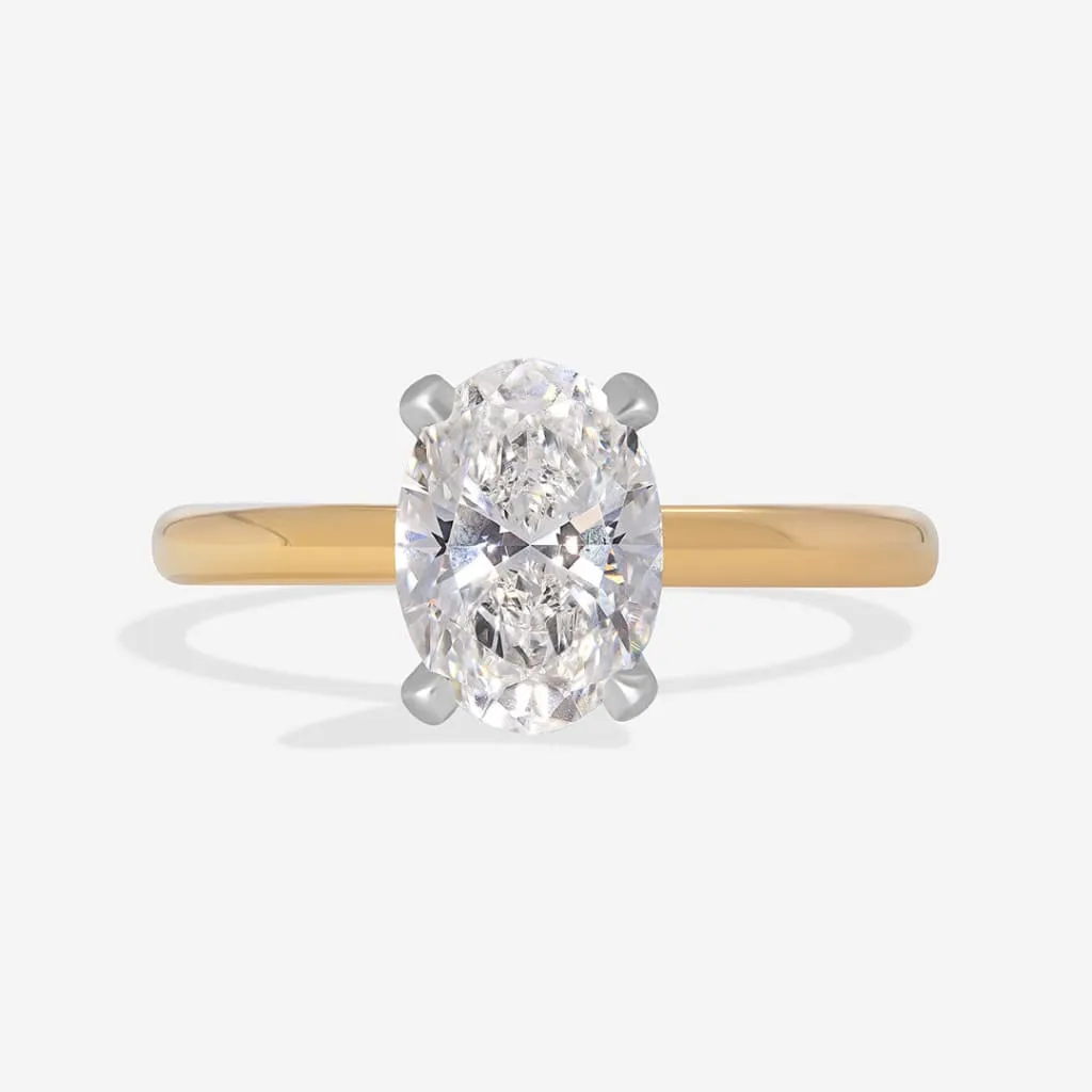 MIAMI | Oval Solitaire Lab Diamond Set in 18ct Gold 1.55ct