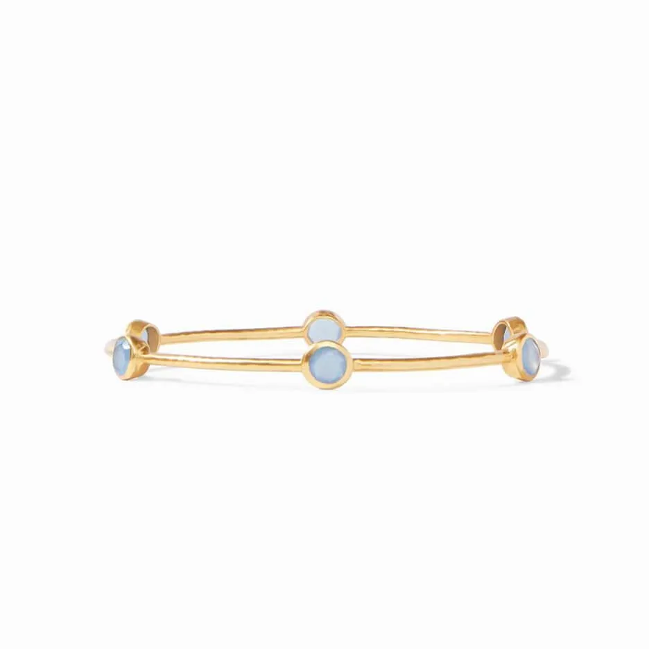 Milano Six Stone Gold Chalcedony Bangle