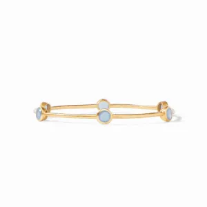 Milano Six Stone Gold Chalcedony Bangle