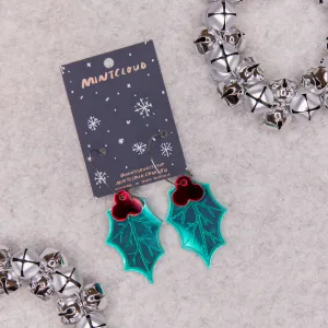 Mintcloud Christmas Earrings - Classic Holly