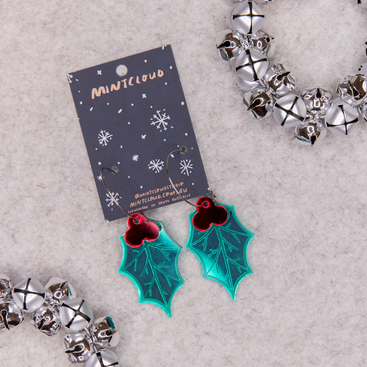 Mintcloud Christmas Earrings - Classic Holly