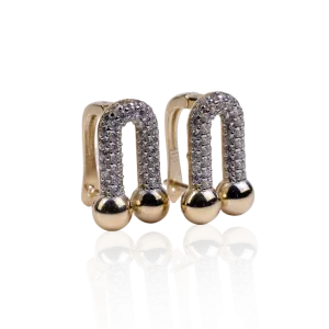 Modern Link CZ Earrings